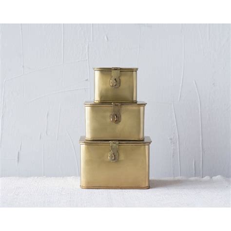 creative co-op decorative metal boxes|metal boxes with gold.